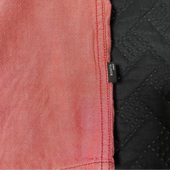 Bonita Men’s XL Long Sleeve Button Up Dress Shirt Red/Salmon yachting Nautical - Picture 7 of 13